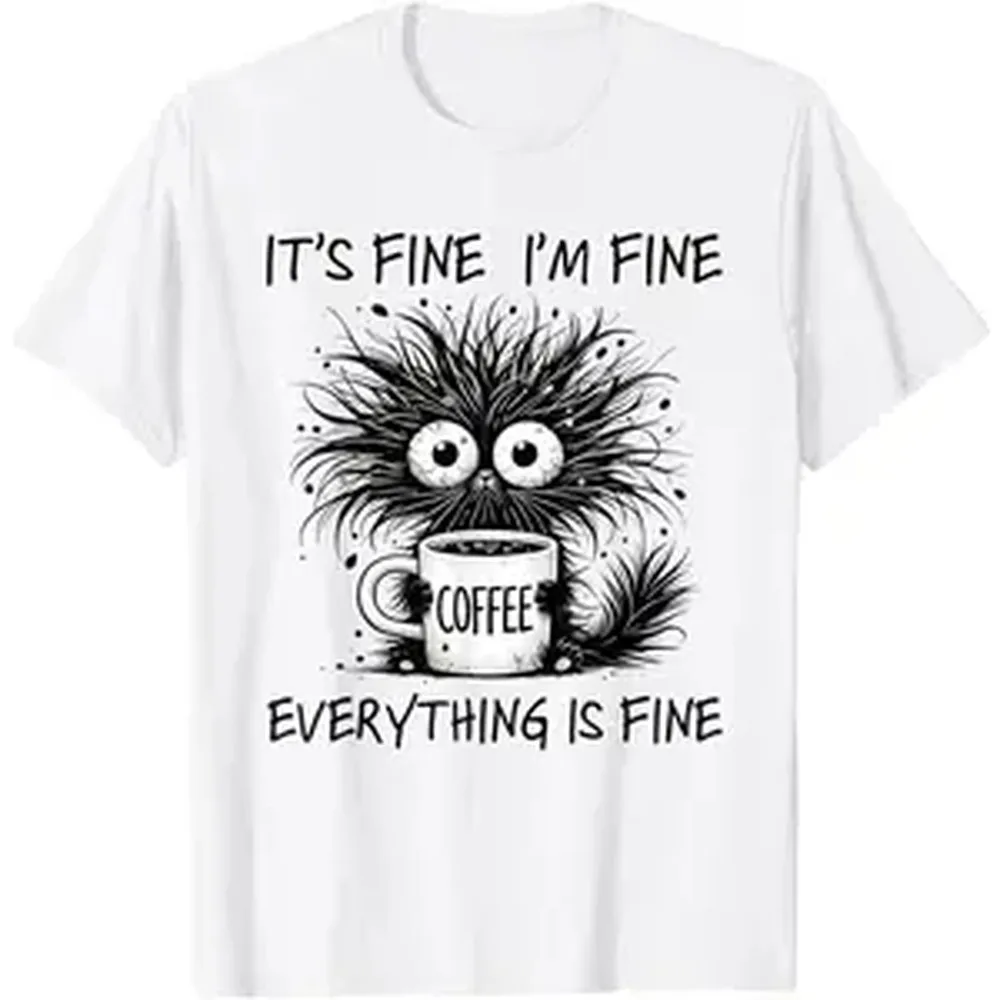 Funny Cat Lover It's Fine I'm Fine Everything is Fine T-Shirt