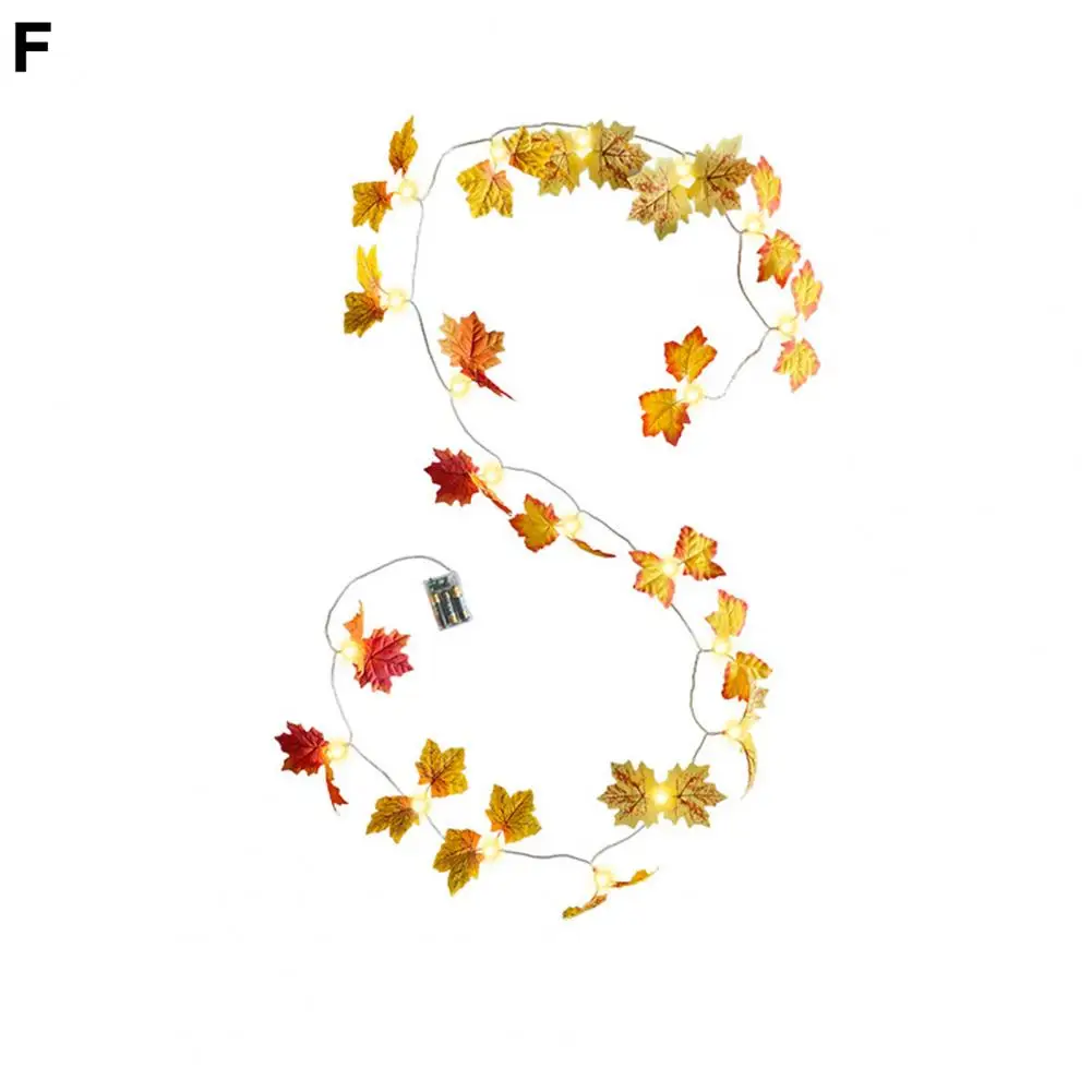 Artificial Maple Leaves Party Supplies Festive Fall Foliage Battery-powered Led Maple Leaf Decorations for Halloween Autumn