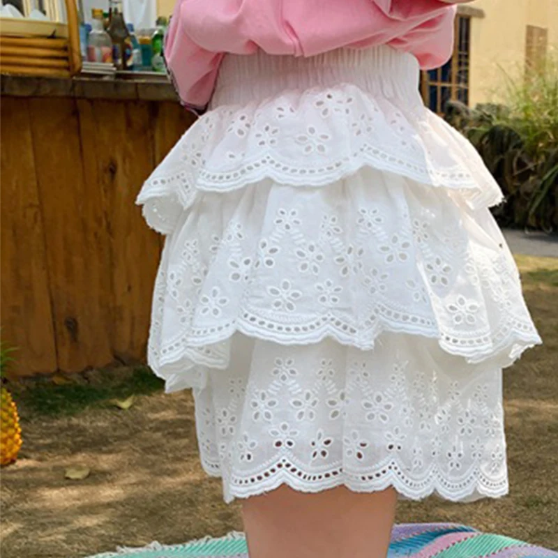 Girls\' Shorts Lace Fluffy Cake Skirt Pants 2023 New Summer Fashion Casual Culotte Children\'S Clothing Cute And Versatile Pants