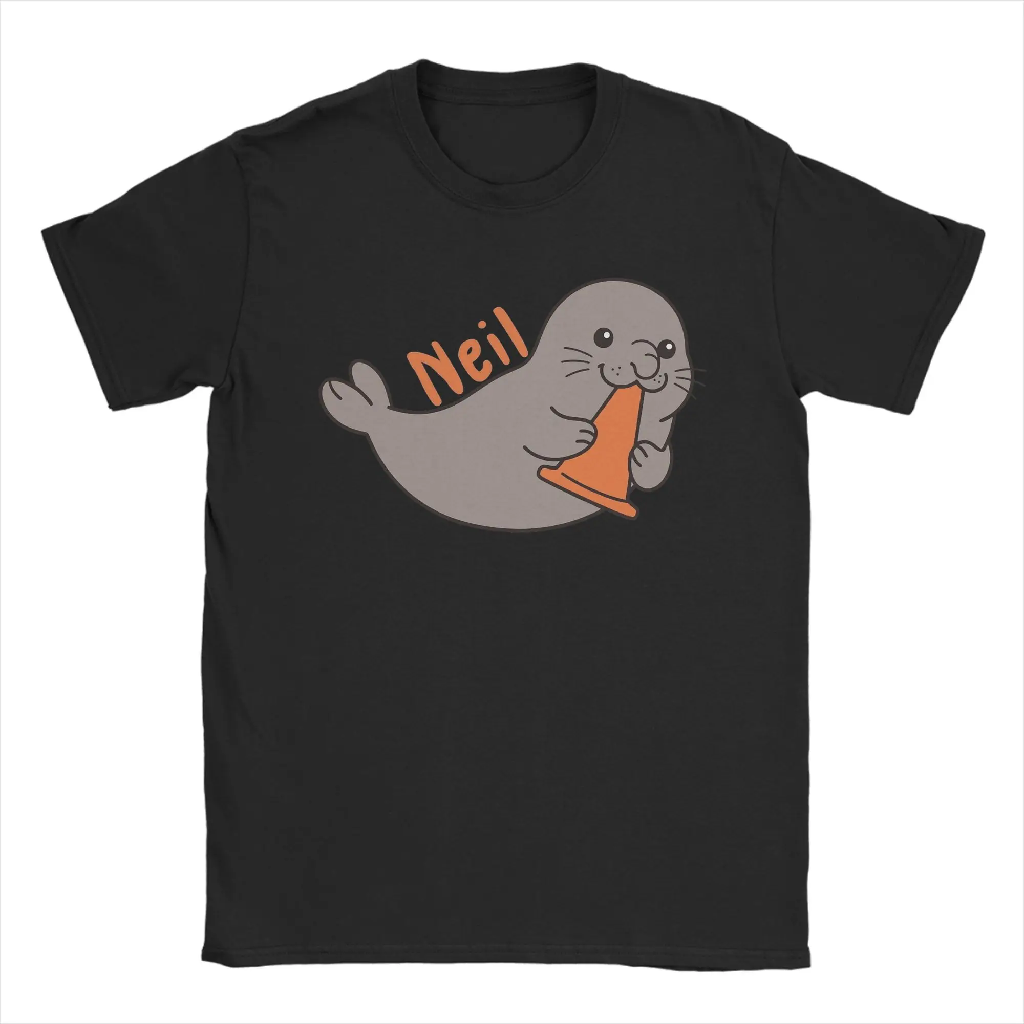 Neil The Seal T Shirt Men's  Cotton Funny T-Shirts Crew Neck  Tee Shirt Short Sleeve Clothing Gift Idea