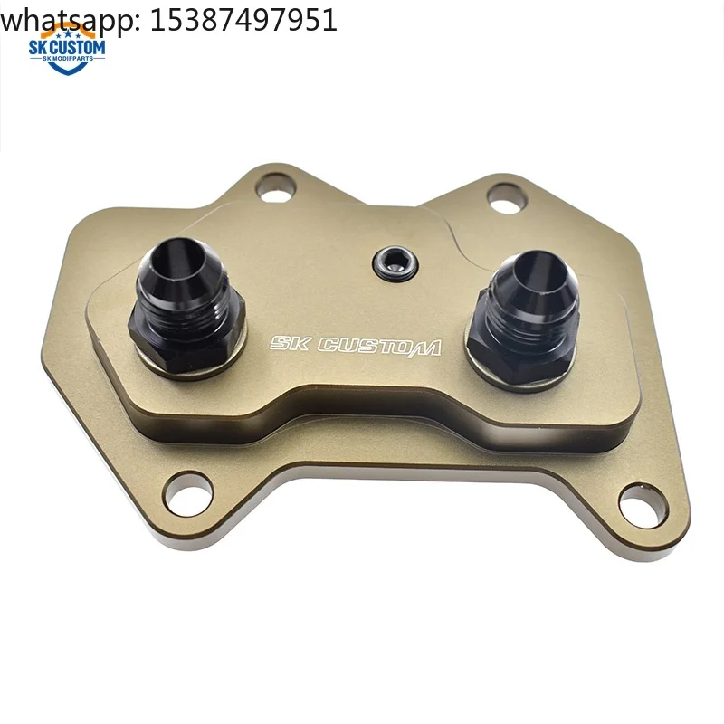 For SK CUSTOM Aluminum EA113 Engine Oil Cooler Adapter Plates for Volkswagen Golf-R MK5 MK6 2.0T
