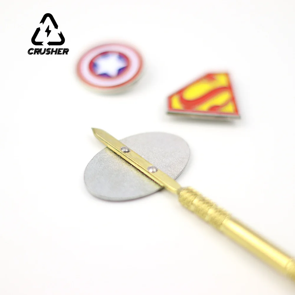 CRUSHER Heat Resisting Tobacco Oil Wax Spoon Cartoon Badge Stainless Steel Cleaning Stick Powder Smoking Pipe Accessories