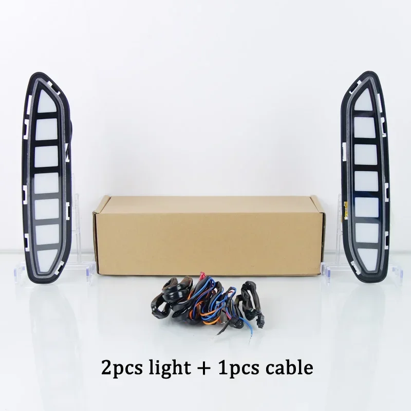 

Car LED DRL 12V Daytimes Running Lights For BYD King Chazor 2023 2024 Yellow Turn Signal Night Blue Running Lamps Car Foglamps