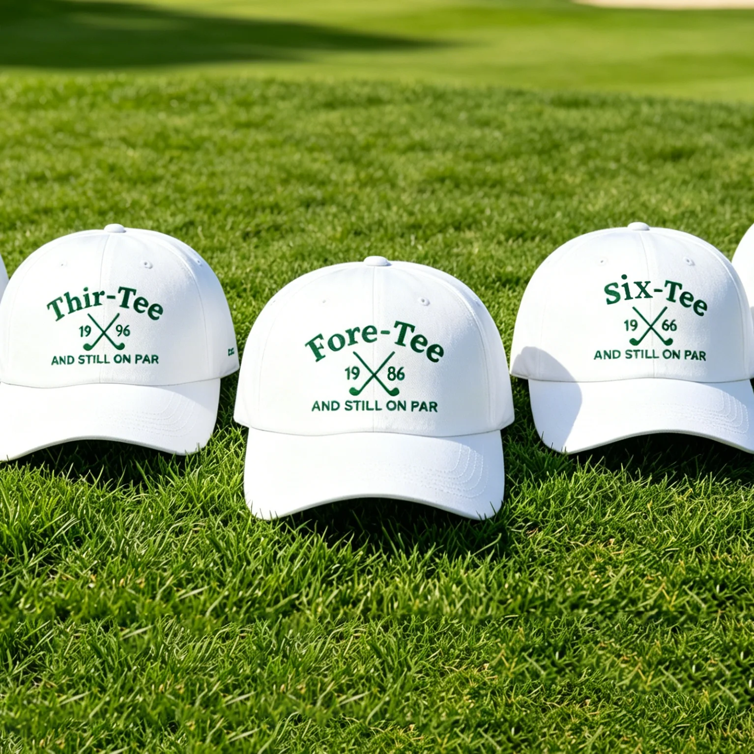 Boné de Golfe para Aniversários de 30, 40, 50, 60, 70, 80 Anos, Acessório para Festa de Aniversário, Presente para Amantes de Golfe, com a inscrição 'Thir-Tee Still on Par'