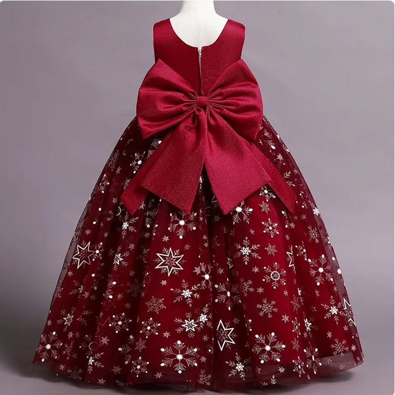 Party Dress Wedding Birthday Kids Christmas Ceremonies Dresses Flowers Sequined Vestidos De Gala Vestido Adolescente 12 Años