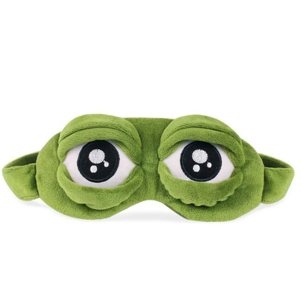 Lovely Cartoon Frog Sleep Eye Mask Skin-friendly Breathable Shading Sleep Mask Green Big Eyes Sleeping Eye Cover Travel Nap