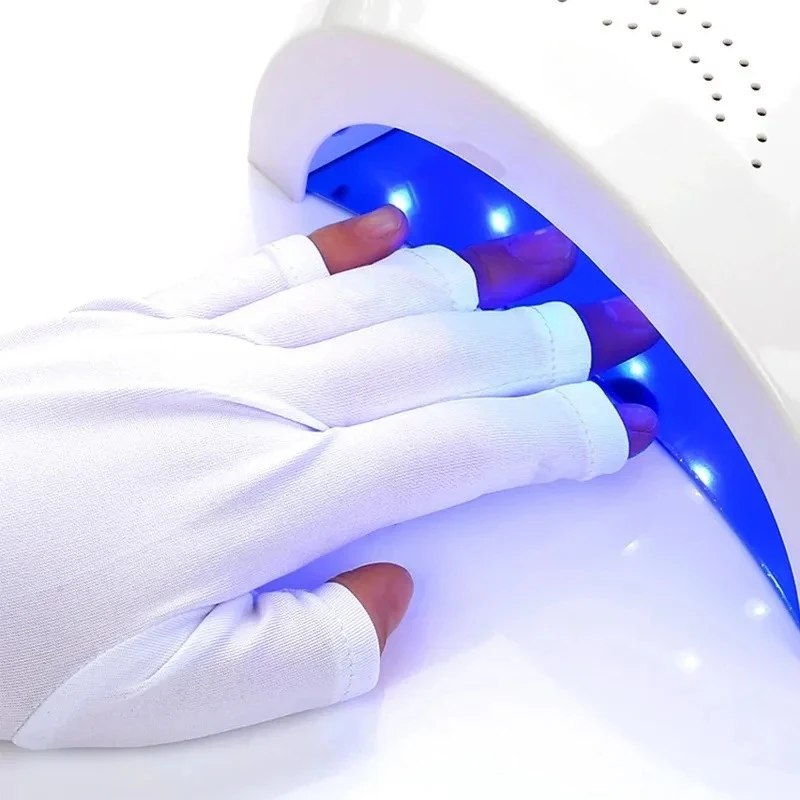 A501- Anti Gel Professional Protection Gloves For ManicuresProtect Hands Nail Art Stretchy Fingerless Glove For Home Outdoor