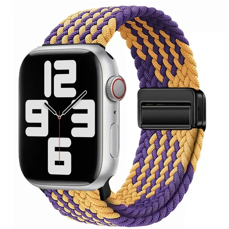 Nylon-Geflochtenes Magnetarmband für Apple Watch 49mm 45mm 44mm 42mm 41mm 40mm Armband für iWatch Ultra 2 Series 12 11 10 9 8 7 6 SE