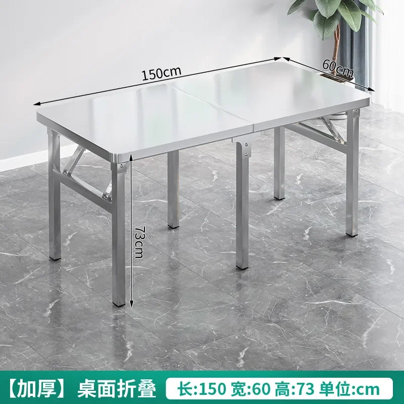 Stainless Steel Multifunctional Foldable Table Portable Outdoor Camping Desk Commercial Buffet Serving Counter Home Dining Table