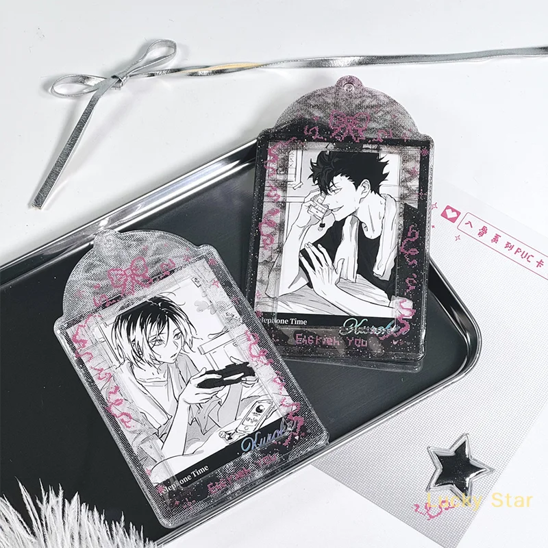 Pixel Style Kpop Photocard Holder ID Badge Holder Student Bus Card Protective Photo Sleeves Fashion Bowknot Photo Card Holder