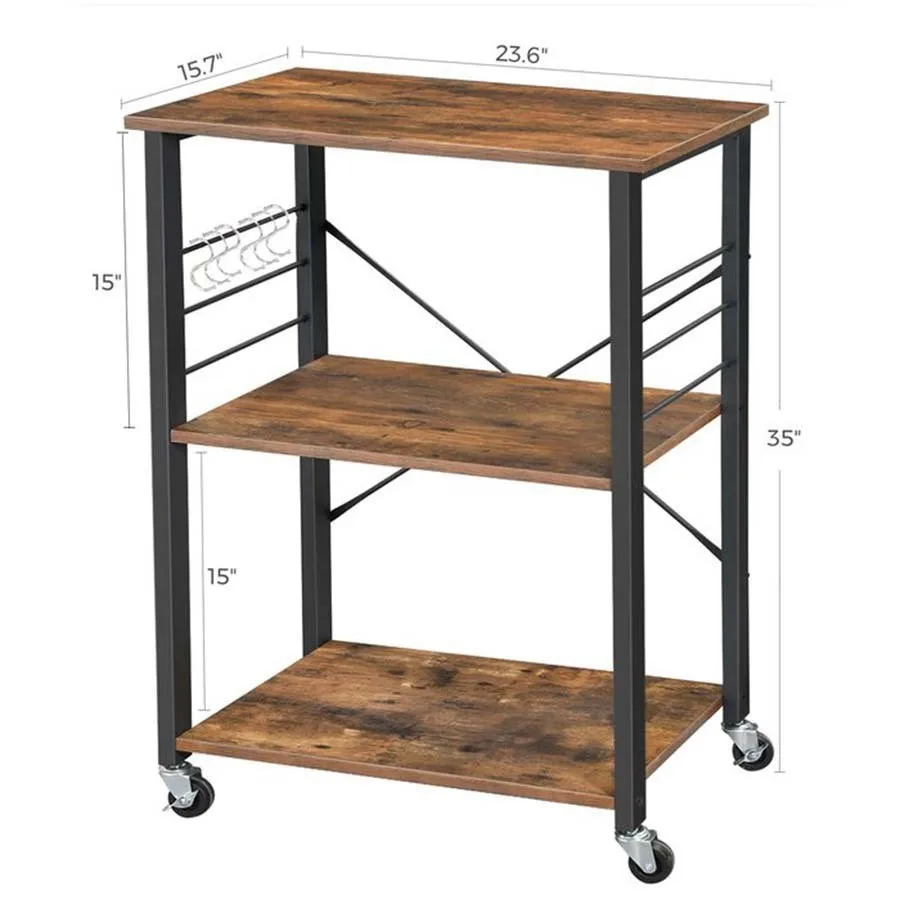 Simple American steel and wood structure shelf removable shelf kitchen storage rack can be customized Guangdong Furniture Factor