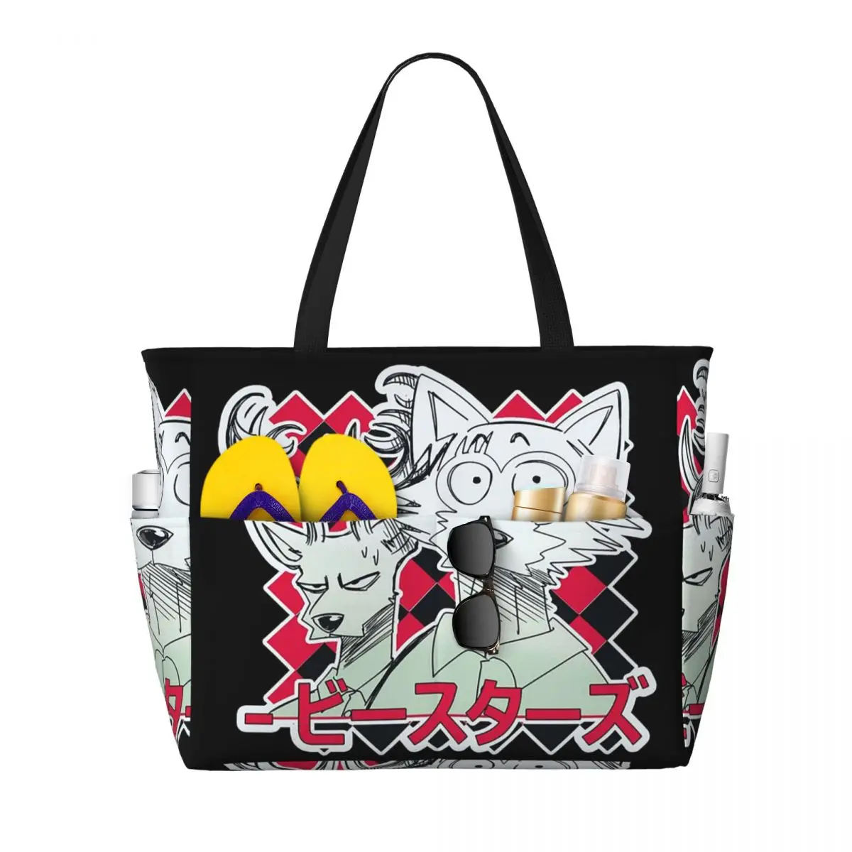 Beastars Beach Tote Bag Sport Gym Yoga Duffle Large Tote Bag Women Travel Bag Fitness bag