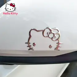 TAKARA TOMY Hello Kitty Car Logo Modification 3d Stereo Car Sticker Tail Sticker Car Sticker Rearview Mirror Decoration