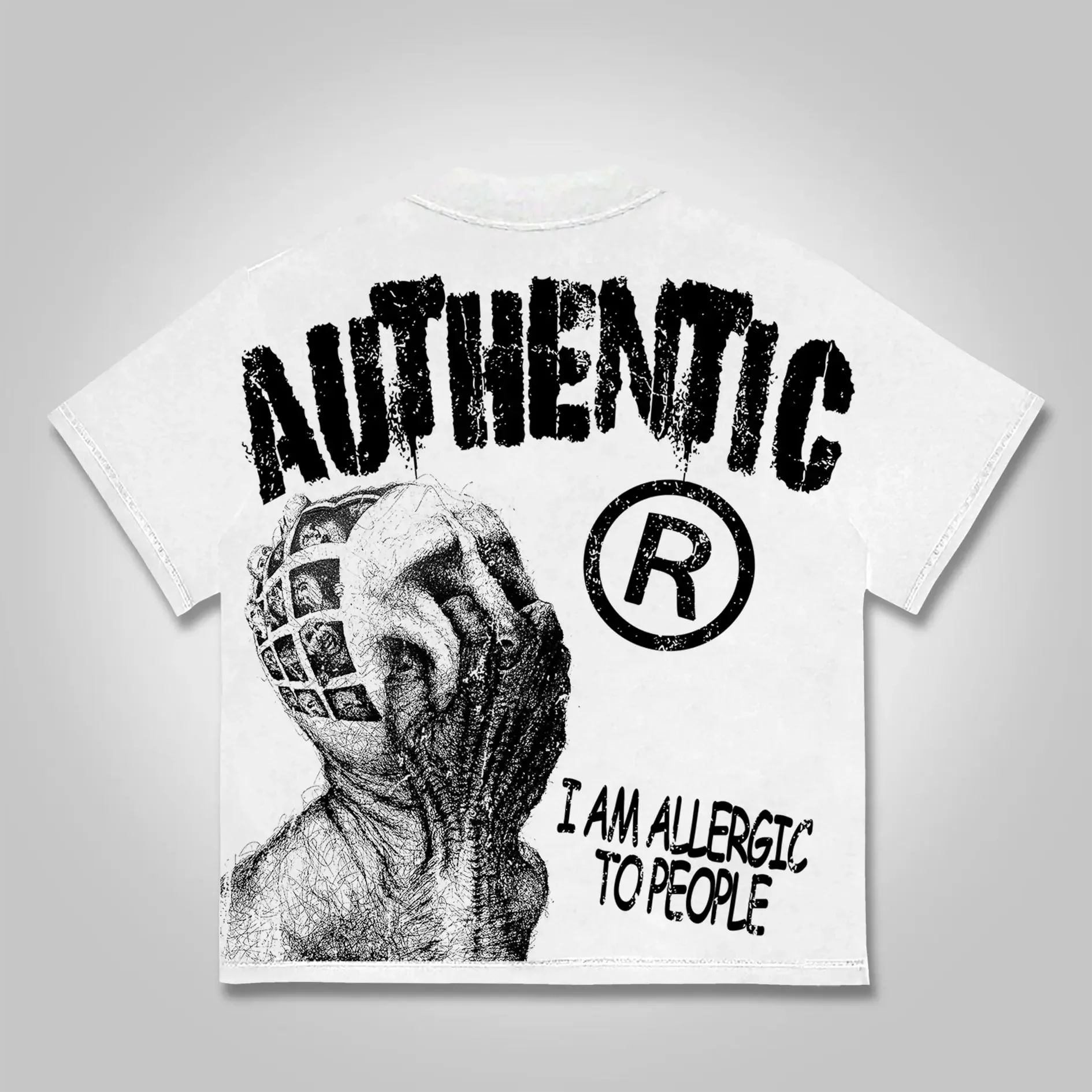 

Vintage I Am Allergic To People Graphics Print Cotton T-shirt Men Women Y2K Summer Short Sleeve Oversize Tshirt Streetwear Tops
