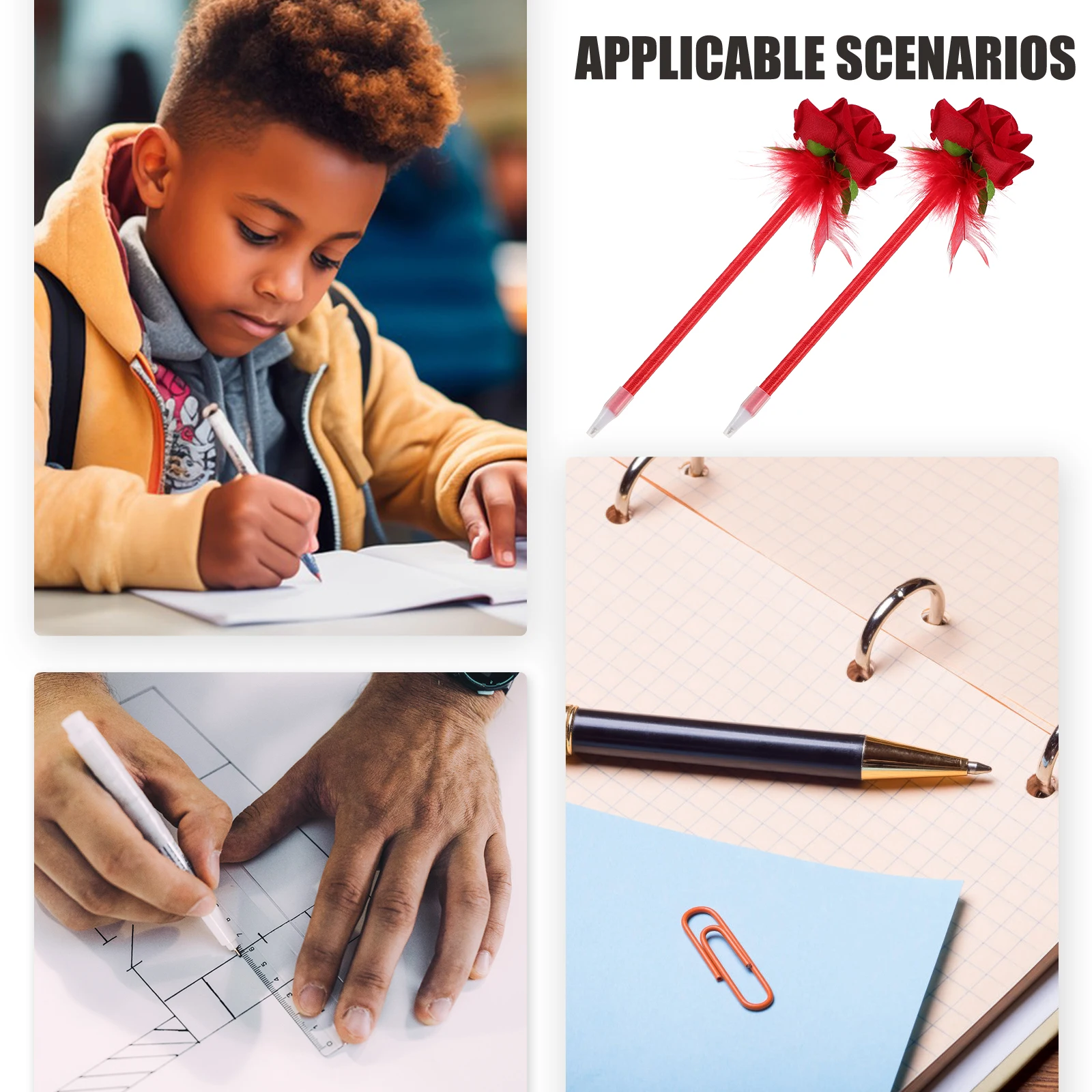 

2pcs Floral Ballpoint Creative Flower Shaped Writing Pens Smooth Fine Tip For Office Study Gift Delicate Signing Portable Ink