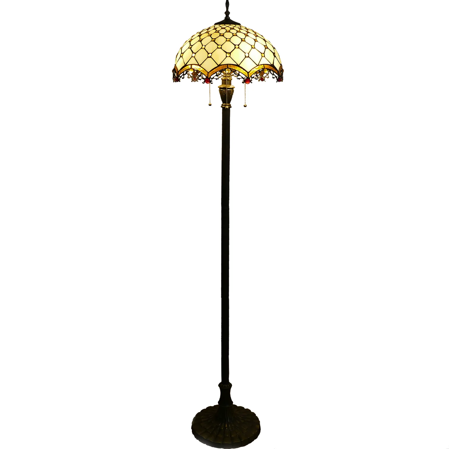 

@#Modern Floor Lamps with Stained Glass Shade LED Light Source Iron Body for Living Room or Hotel Decoration Wholesale