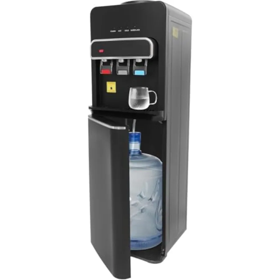 

Диспенсер-кулер для воды с нижней загрузкой для бутылок объемом 3 или 5 галлонов с 3 температурными изливками для горячей комнаты и холодной воды, замок для безопасности детей