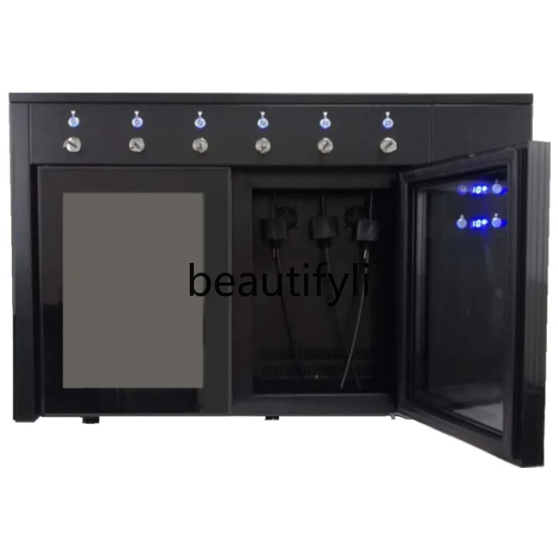 Dispenser refrigerato per vino rosso personalizzato con raffreddamento ad azoto per 6 bottiglie