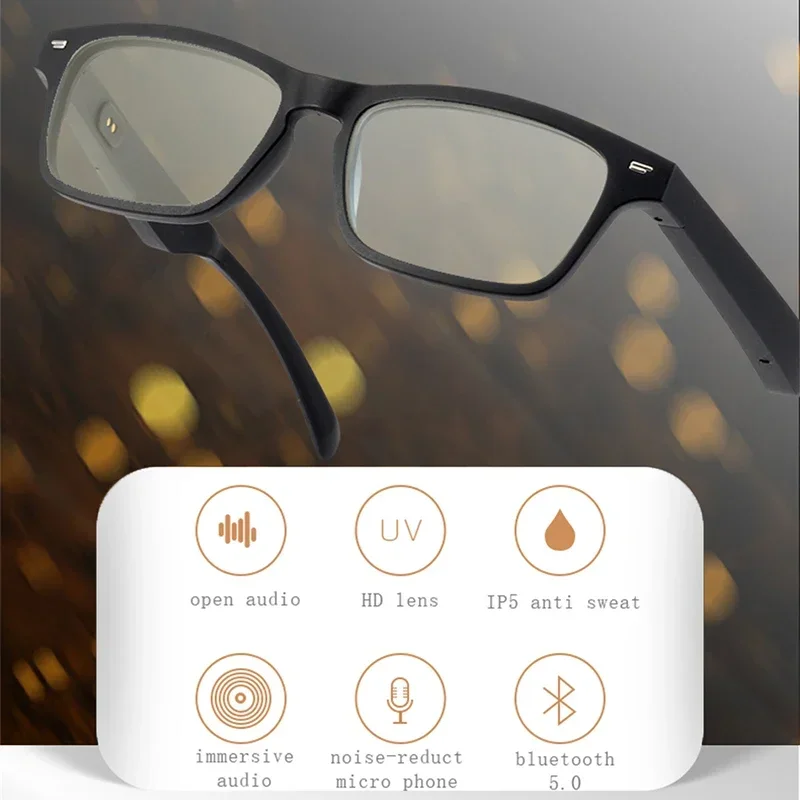 2024 Smart Glasses Wireless Bluetooth Music Glasses Smart Anti-Blue Light HD Bluetooth Call Outdoor Sports Polarized Sunglasses