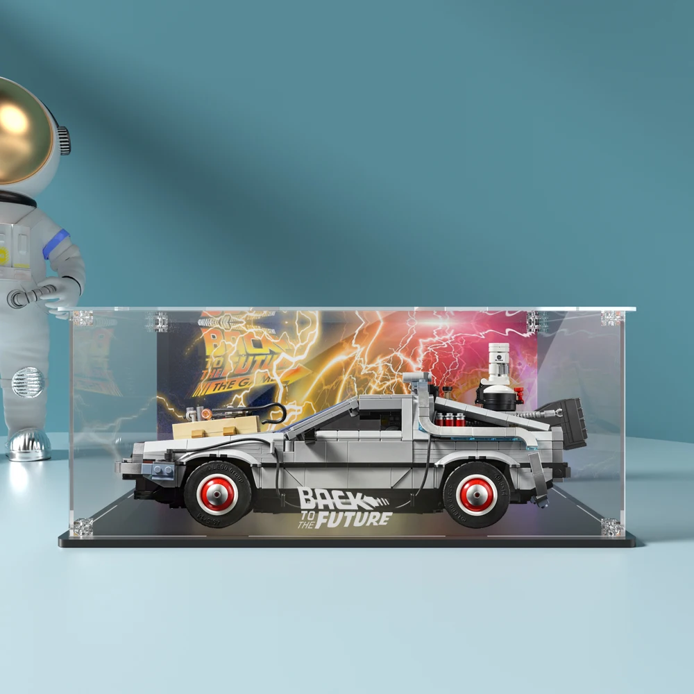 Acrylic Display Box for Lego 10300 Back to the Future Time Machine Dustproof Clear Display Case Toys Organizer