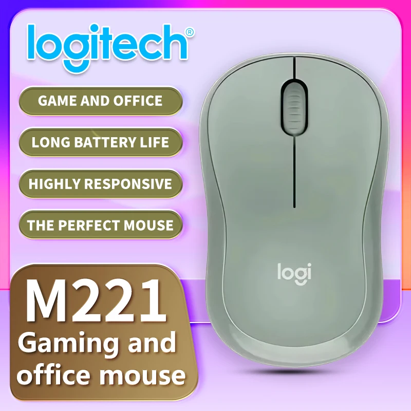 Authentic Logitech M221 Professional Gaming Mouse, Super-Sensitive Office Mouse, Suitable for Laptops and Desktops
