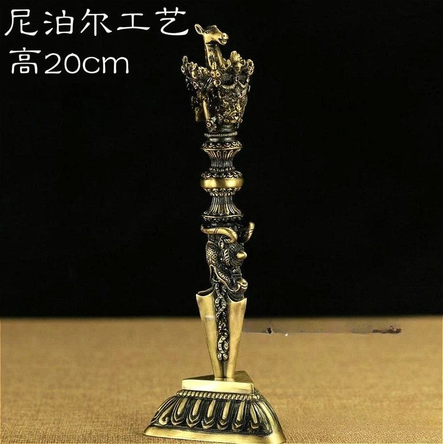 Nepalese Magical Tool Alloy Horse Head Ming Wang Pestle, Puba Diamond Pestle, Feng Shui Demon Subduing Pestle