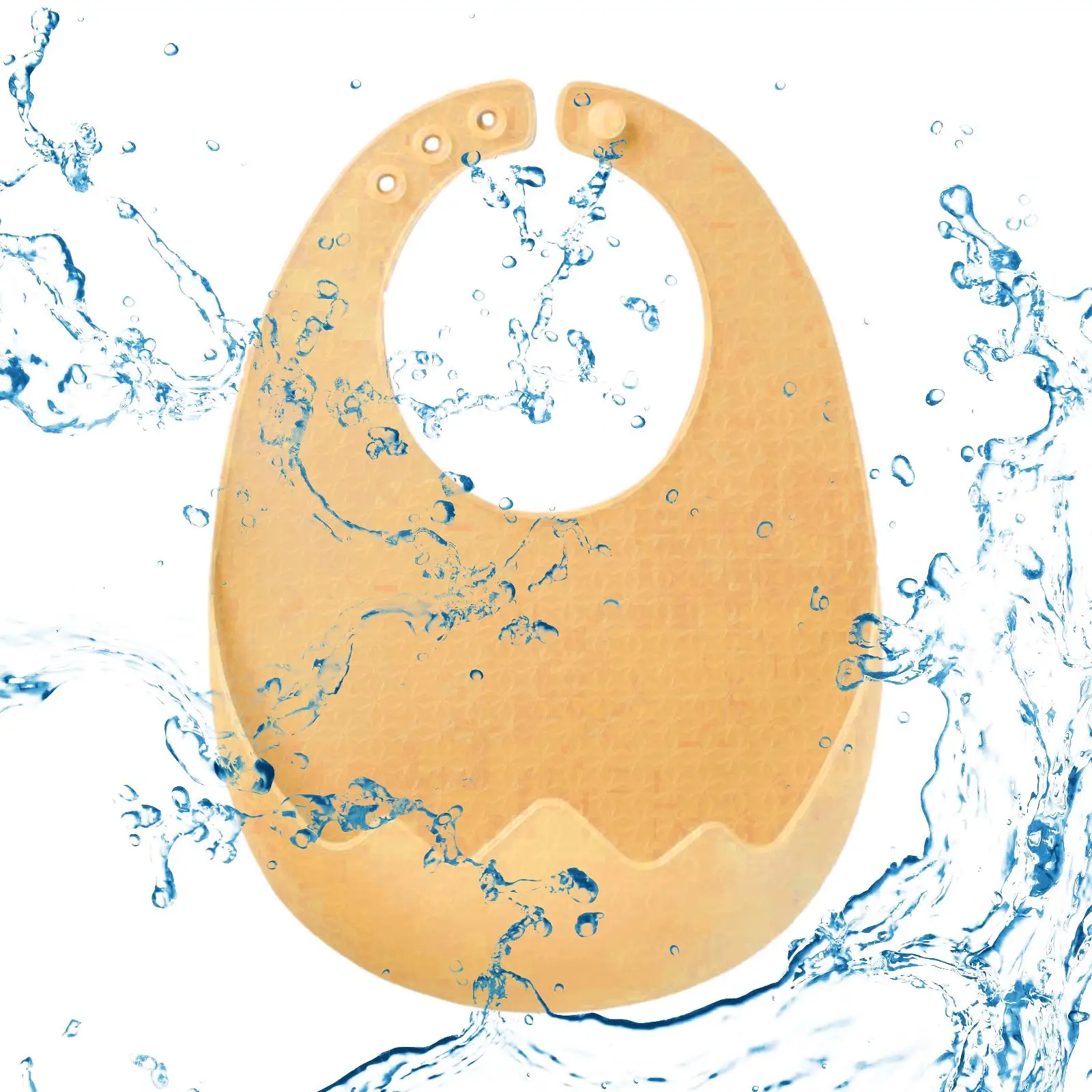 مريلة أطفال من السيليكون خفيفة الوزن وأكمام طويلة ومقاومة للماء مع جيب لوقت تناول الطعام للأطفال #4