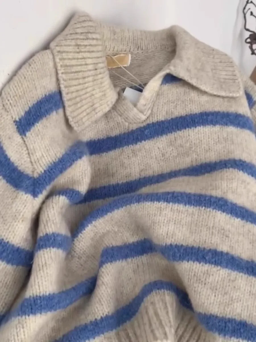 

Свитера Джемперы Пуловеры Женские Зеленые с v-образным вырезом Псевдо из двух частей Обычные Повседневные BF Y2K Стильные Современные поездки на работу Осень Модные Простые