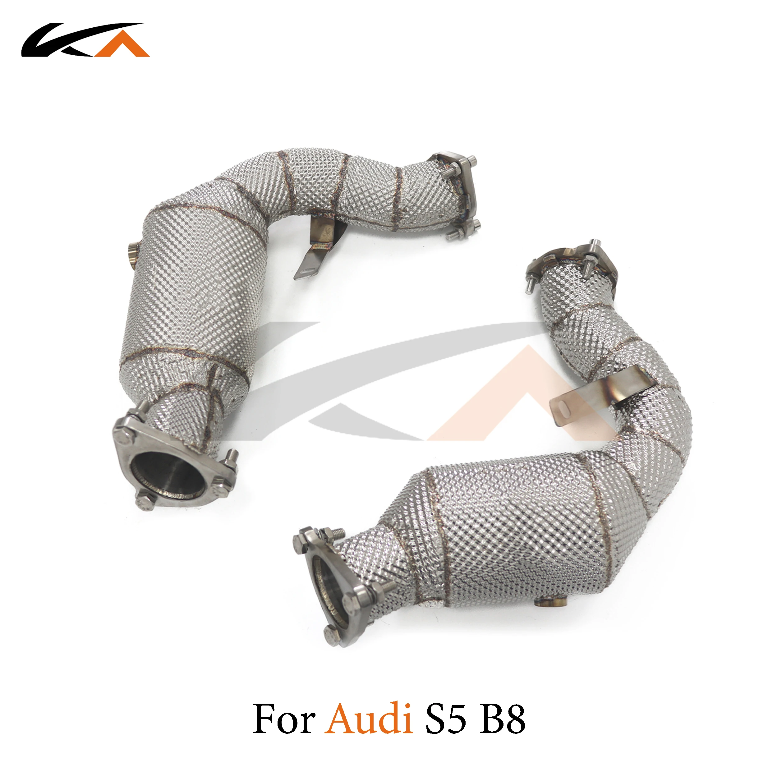 KA Tuning downpipe exhaust stainless headers for Audi S4 S5 B8 axle pipe performance parts heat shield catalysis