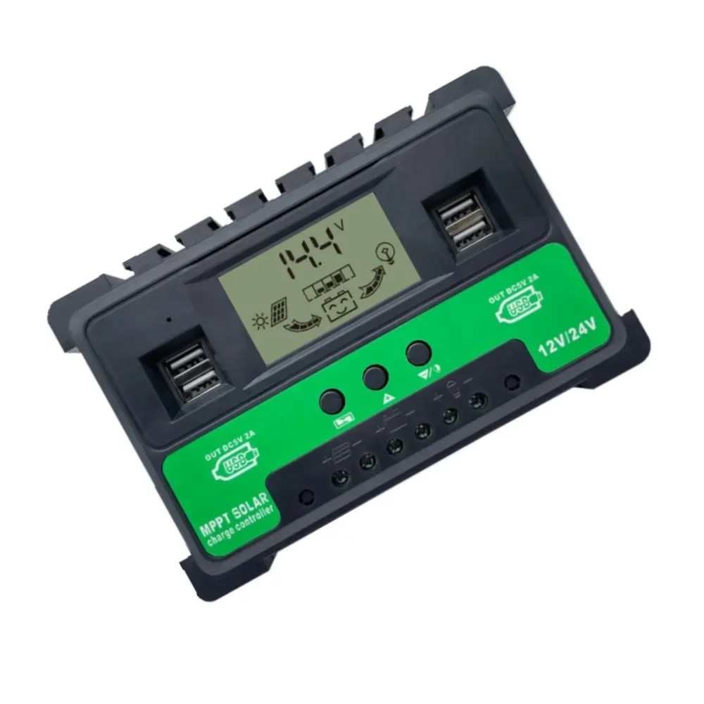Solar Controller with Four USB 12V 24V Current Display 30A 40A 50A Photovoltaic Power Generation Controller