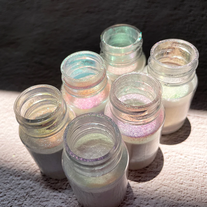 10g Chameleon Pearl Powder Transparent Iridescent Epoxy Resin Nail Drops Makeup Chameleon Powder Dust Paint Arts Crafts Supplies