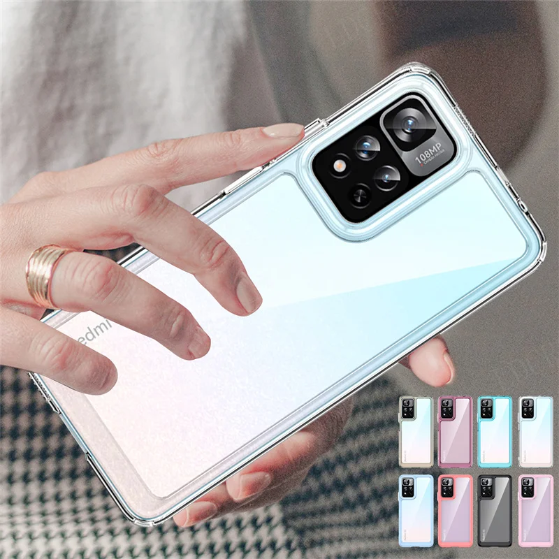 Clear Back Cover For Xiaomi Redmi Note 11 Pro Plus Case Bumper Multicolour Transparent For Redmi Note 11 Pro Plus 11S 5G Cover