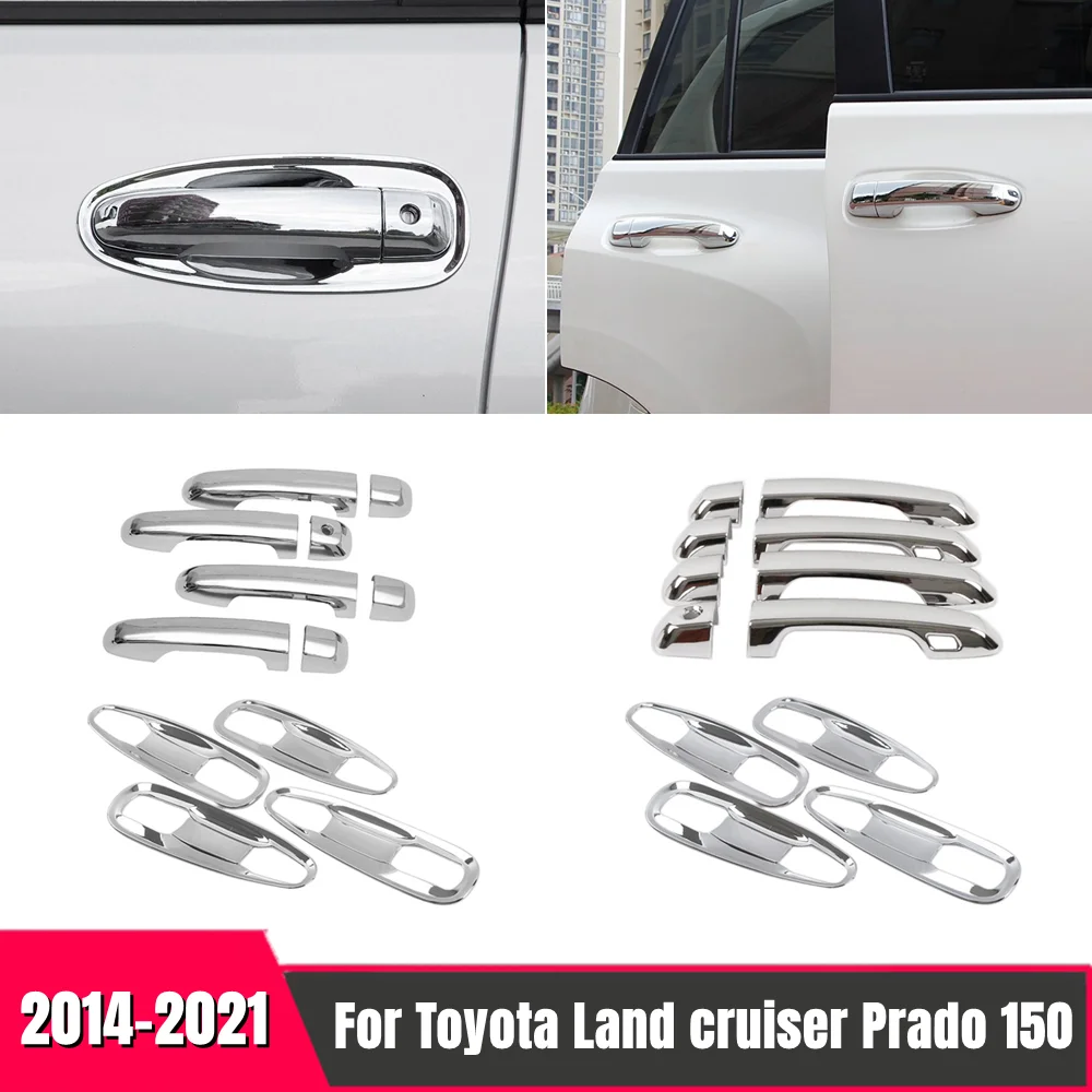 

For Toyota Land cruiser Prado 150 Car door handle bowl cover decoration Anti-scratch Chrome Exterior Styling Accessories 2021