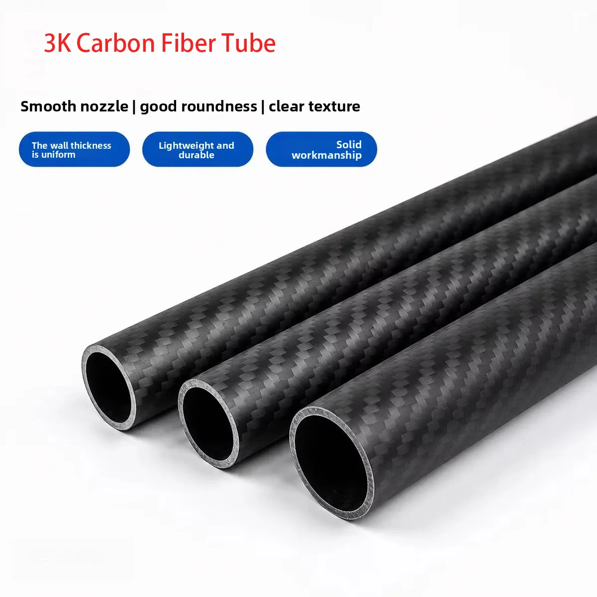 3K Twill Matte Carbon Fiber Tube High Strength Composite Pipe 200mm 500mm