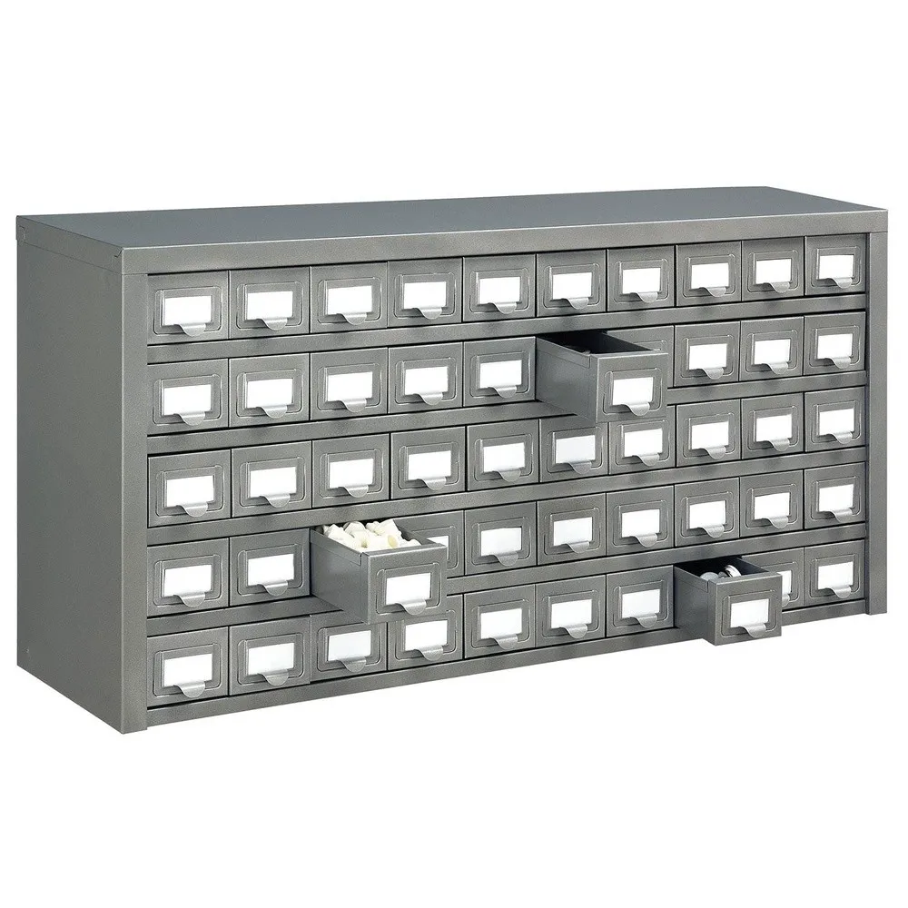 Storage Drawer Cabinet 50 Drawers with Label Holder Steel Construction 36