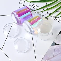 Aurora Jelly Silicone Nail Stamper with Scraper Transparent Nail Templates Stamp For Stamping Polish Printing Manicure Tools