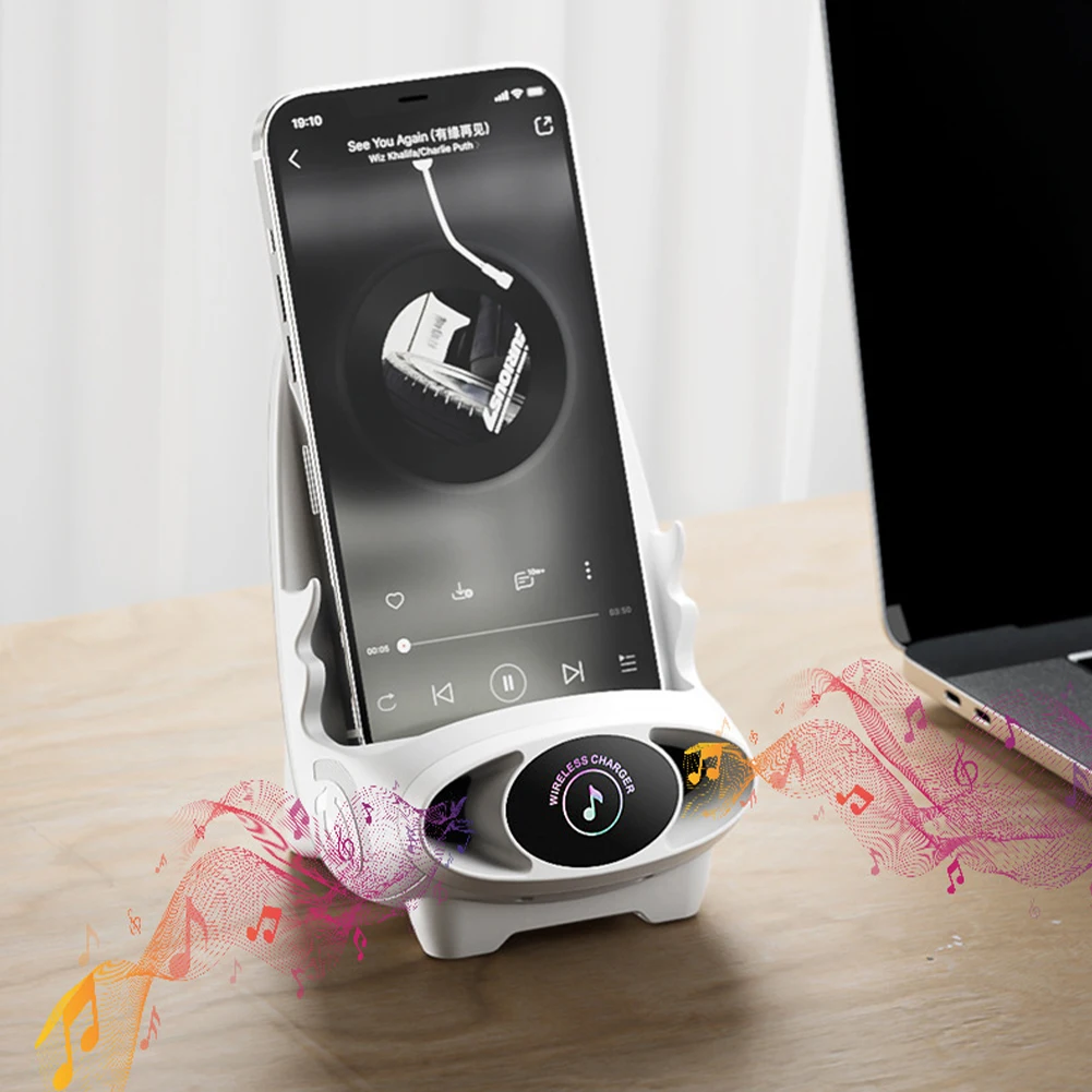 อุปกรณ์เสริมแบบพกพาที่ชาร์จแบบไร้สายอเนกประสงค์ทนทานอโรมาเทอราพีปลอดภัย15W สำหรับสำนักงานบ้านวางโทรศัพท์ตั้งโต๊ะ