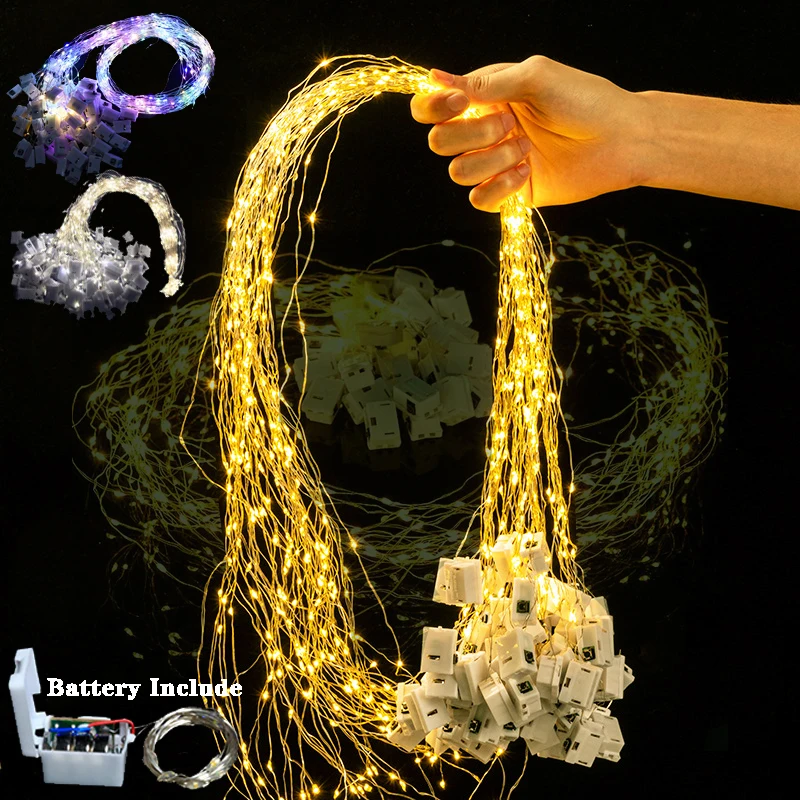 

60 Packs Fairy Tale Lamp String Light 10/20 LED Mini String Light Waterproof for Wedding Party Bedroom Decor Include Battery