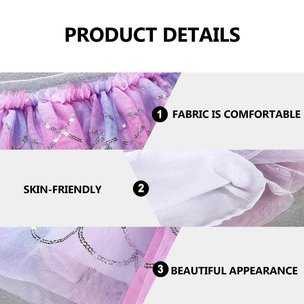 

1Pcs Girls Mermaid Style Gauze Skirt Purple Short Tulle Pettiskirt for Party Birthday Dance Masquerade Costume
