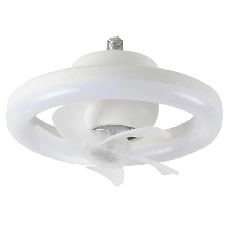 Dk84: Led Plafondventilator Met E27 Schroef En Afstandsbediening, Oscillerende Plafondventilator Met Instelbare Snelheid, Stil Voor Slaapkamers (124)