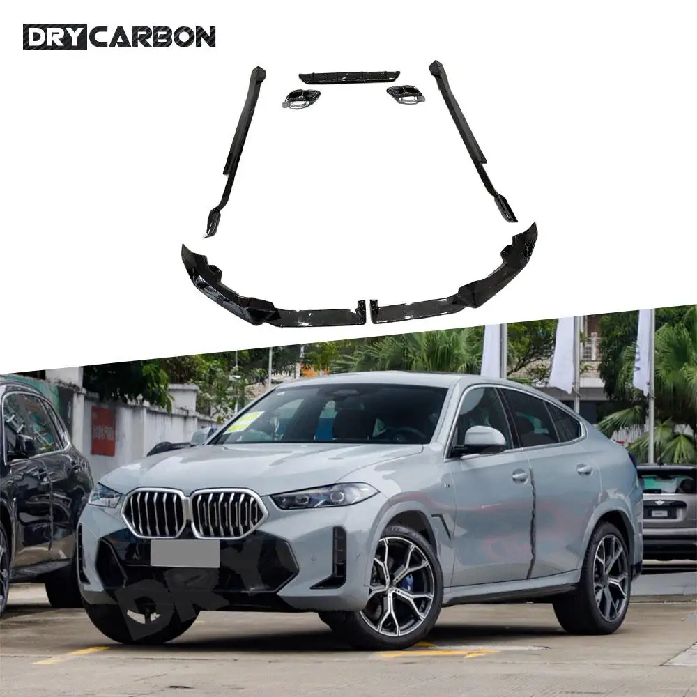 

For BMW X6 G06 LCI Sport 2023+ Front Lip Rear Bumper Diffuser Exhaust Tips Side Skirts Car Styling Body Kits Accessories