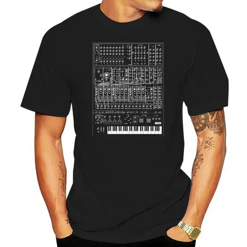 Analog Moog Modular 80s Synth Keyboard Piano Korg Custom Made Good Quality T Shirt Top Tee White Style Synthesizer T Shirt tops