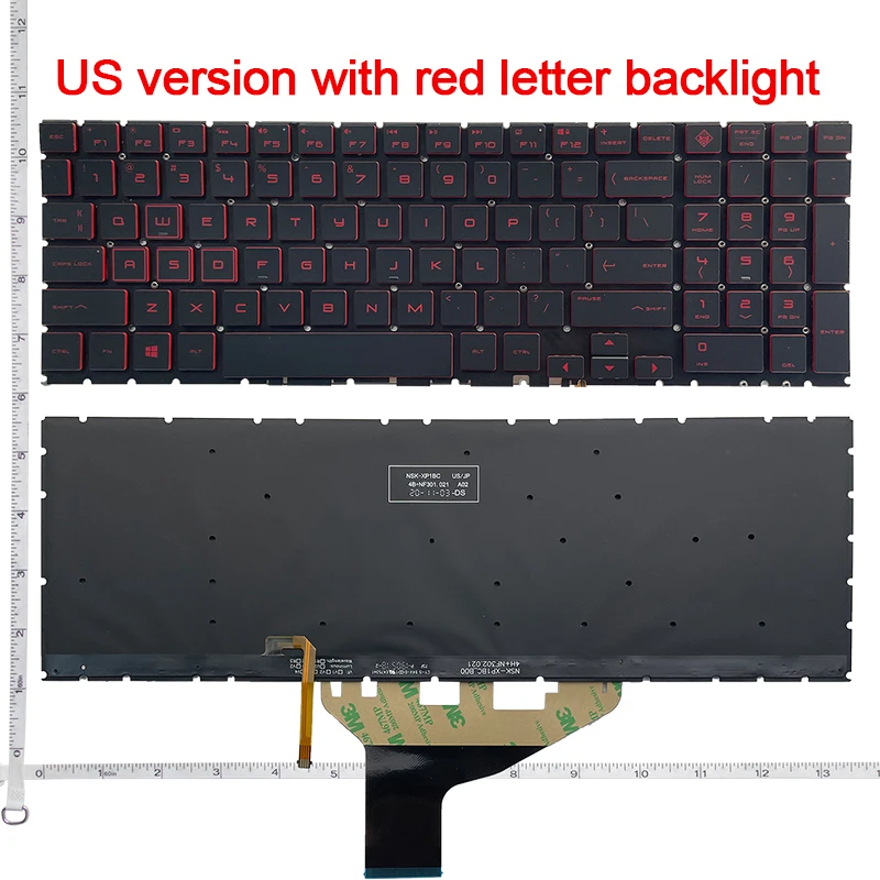 Podświetlana klawiatura laptopa US/RU/SP RGB do HP OMEN 15-DC 15T-DC 15-DH TPN-Q211 C143