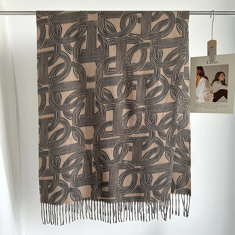 

2025 Faux Cashmere Scarf Women - Korean Style Winter Long Fringe Shawl Wrap, Thick Warm Two-Way Neck Warmer & Fashionable Hijab