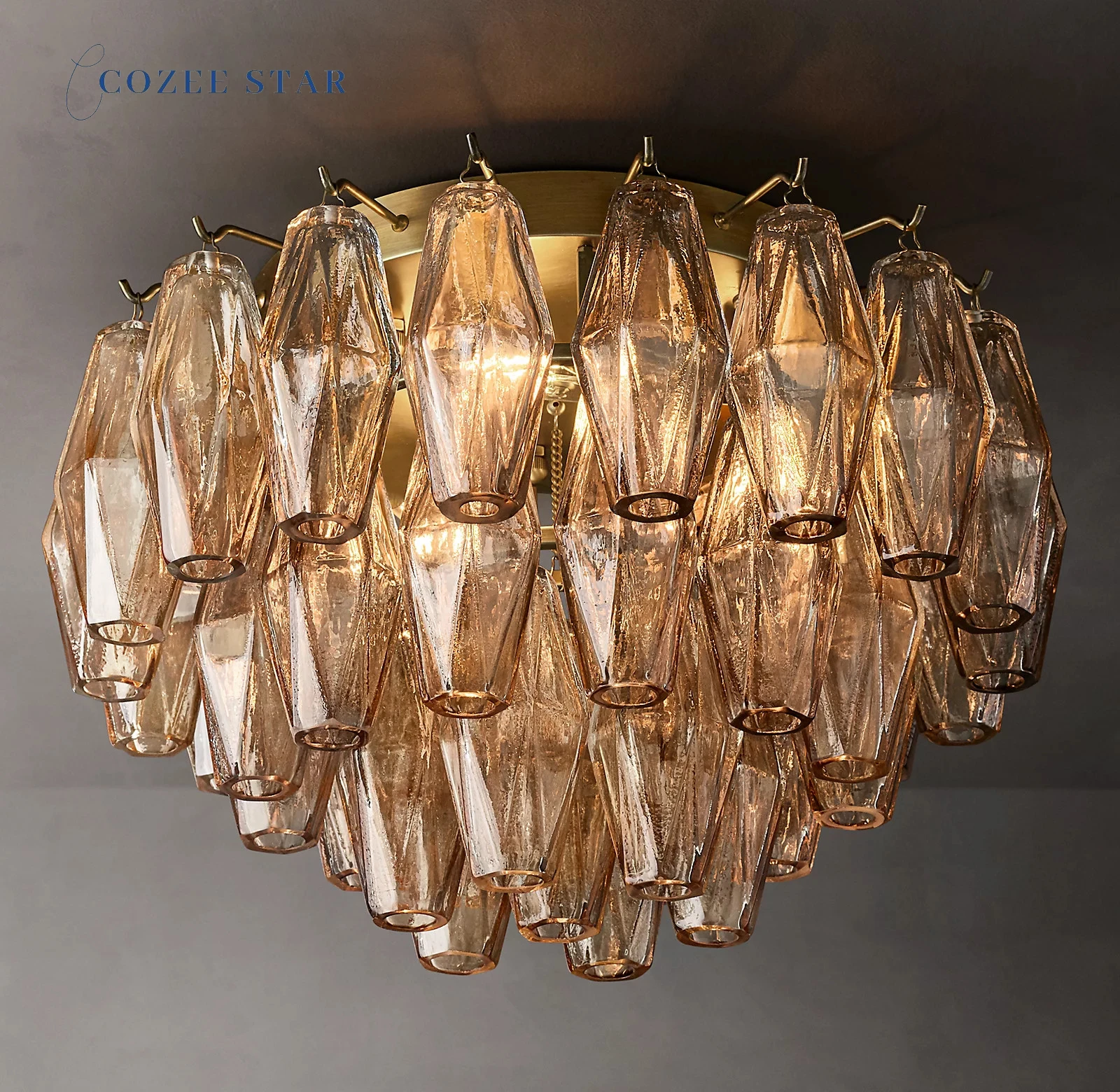 Chiara Glass Flushmount Ceiling Light Modern LED Ceiling Lights Living Dining Room Indoor Lighting Lustre