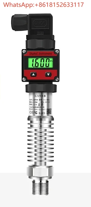 1 قطعة مستشعر إرسال الضغط المقاوم لدرجات الحرارة العالية 4-20mA نوع درجة الحرارة العالية مع شاشة ديجيتال