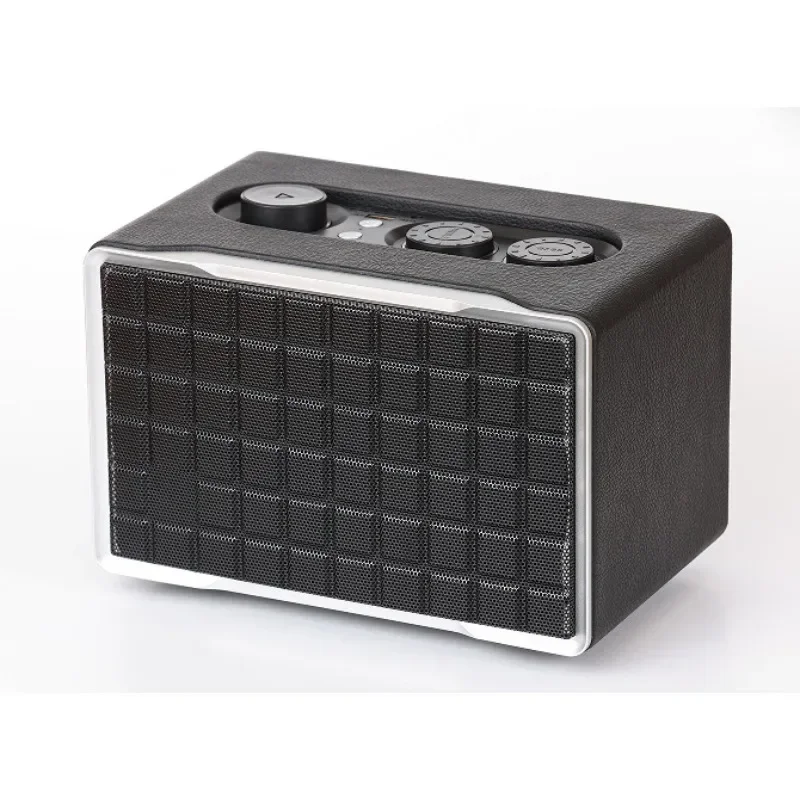 M28 Bluetooth Speaker Vintage Leather High Quality HiFi Desktop Wooden Speaker Suitable for Outdoor and Home Use in Cars