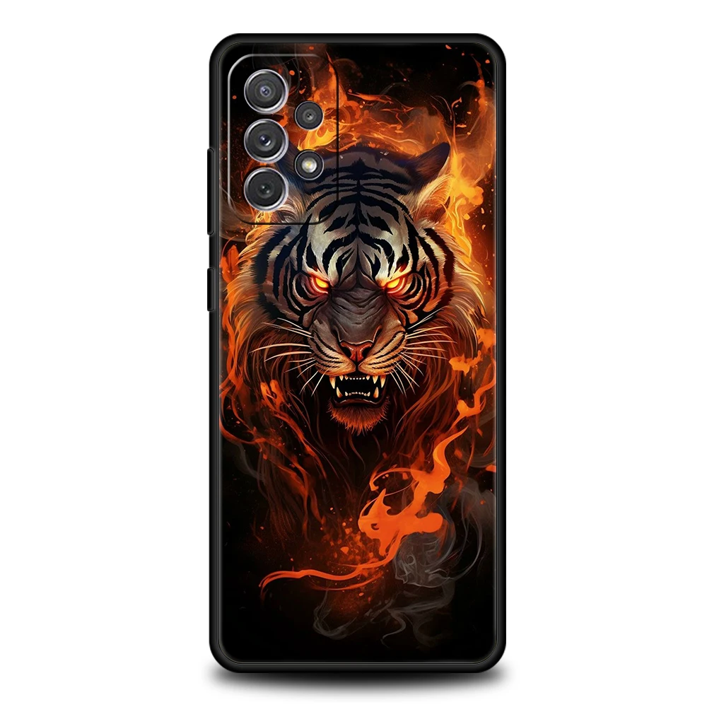 Coque de téléphone dessin animé tigre pour Samsung Galaxy, coque souple, sacs, A15, A14, A25, A54, A34, A51, A71, A72, A73, A32, A52, A52S, A11, A21S, A31, A41, 5G