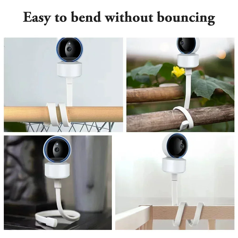 Rotate Silicone Thread Gooseneck Holder Creative Selfie Stand M6 Baby Monitor Bracket 1/4'' Baby Monitoring Camera Bracket 360°