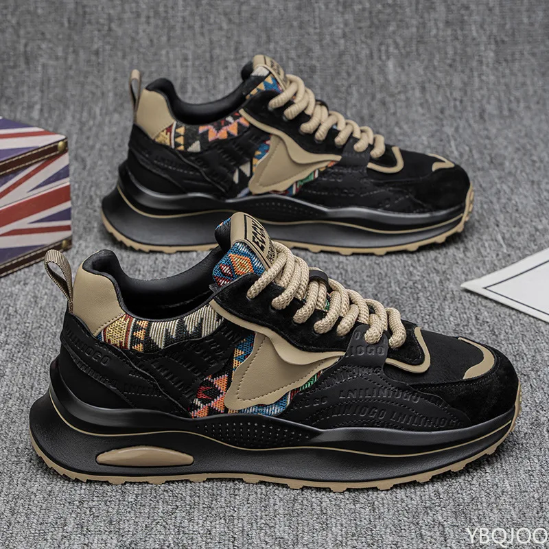 

Мужские весенние новые модные универсальные кроссовки на толстой подошве, повседневная удобная нескользящая износостойкая мужская спортивная обувь